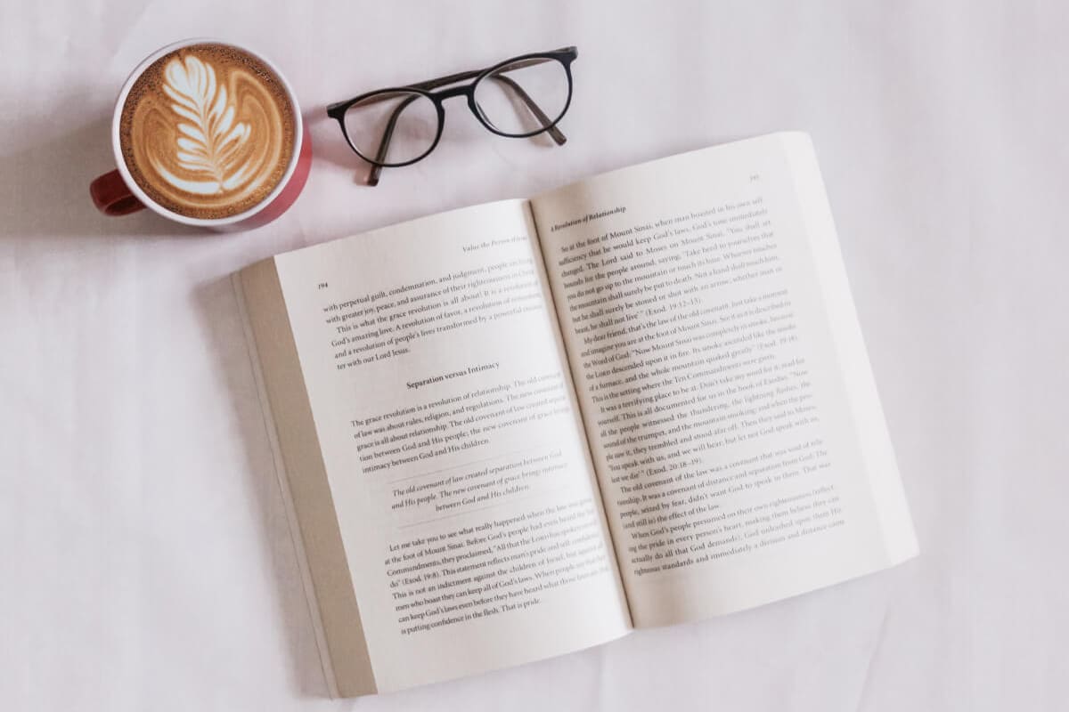 Book with coffee and glasses on table book-20@2x